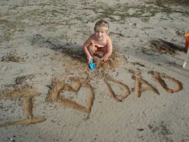 Rebekah Writing in the Sand